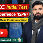 LCC Initial Test Past Mcqs (ISPR) — BS Mass Communication