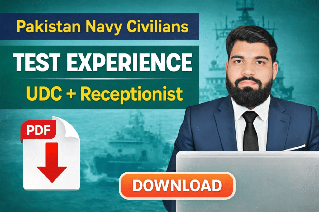 Pakistan Navy Civilians Test Experience (UDC + Receptionist)